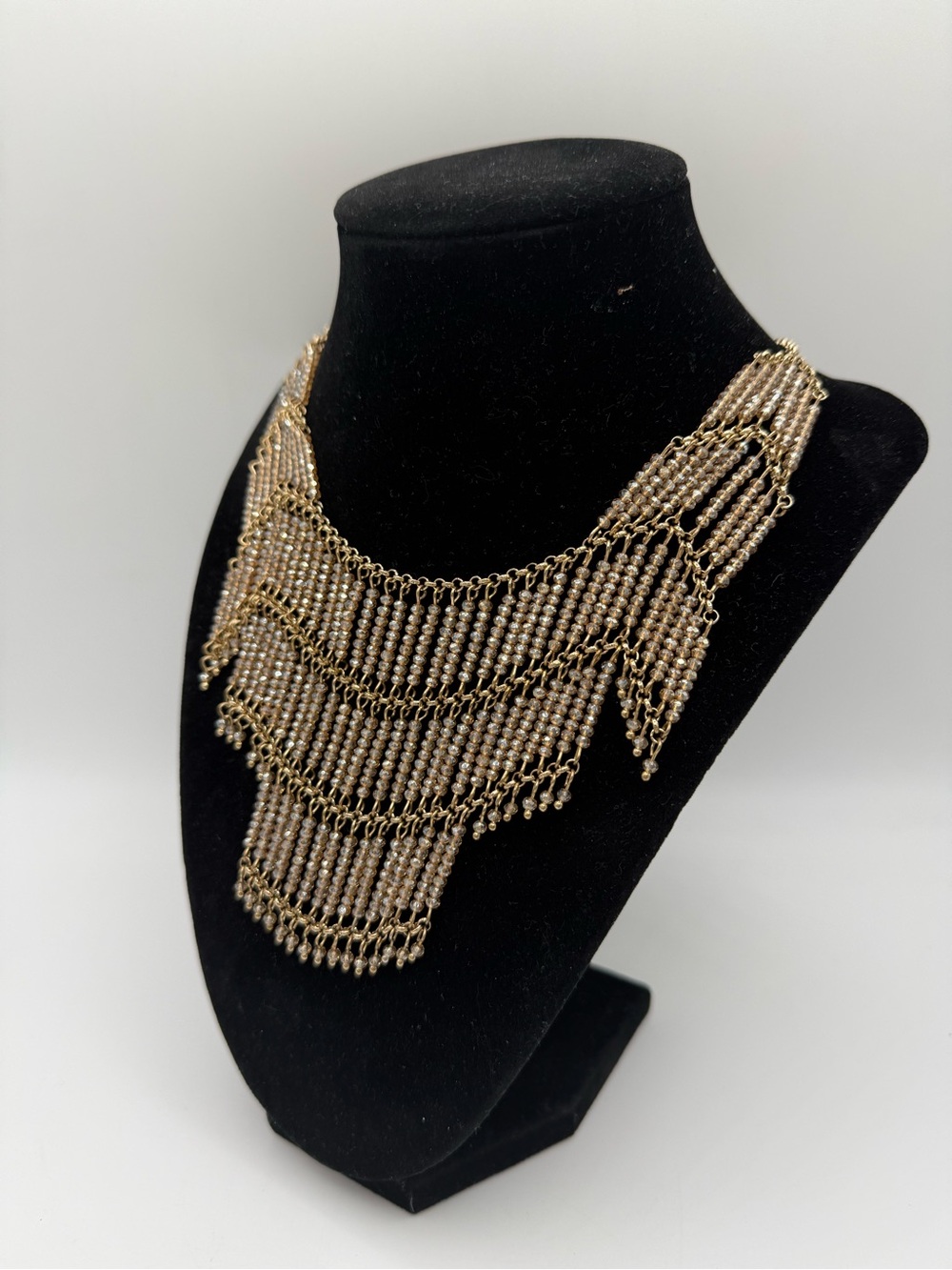 Natasha Champagne Crystals Beaded Necklace - Picture 5 of 7